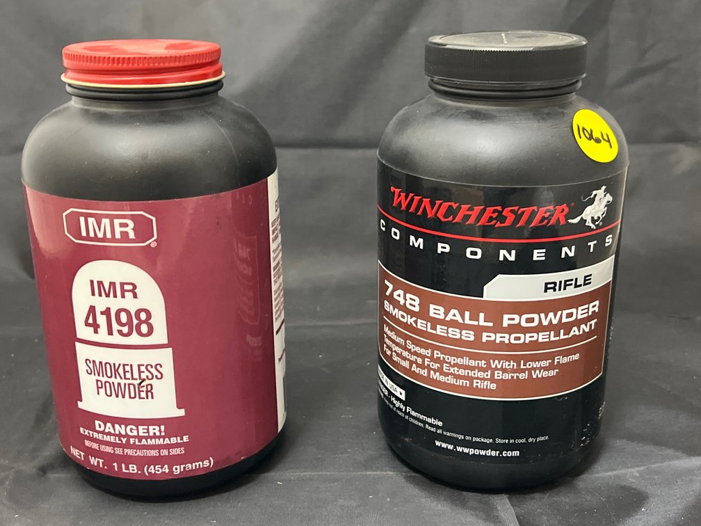 2 Partial Pcs - Winchester 748 Ball Powder & IMR 4198 Smokeless Powder