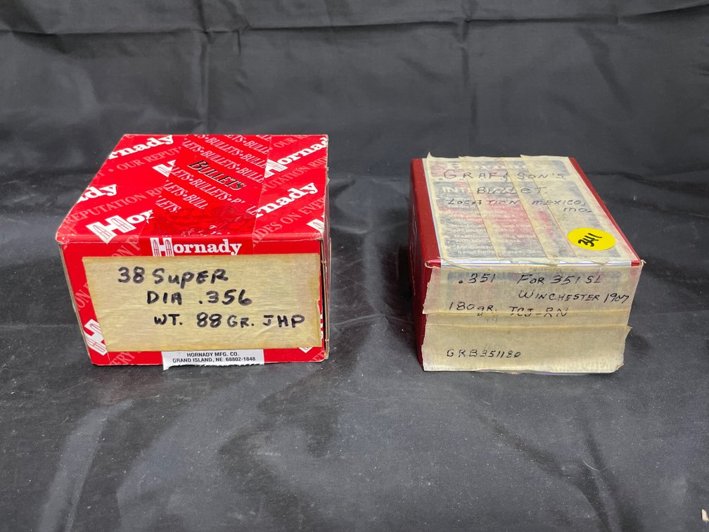 2 Boxes -  Hornady Graf Bullet 351 W SL & 38 Super Ammo