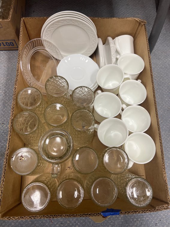 Corningware Mugs - Clear Glass Tumblers - Saucers & More