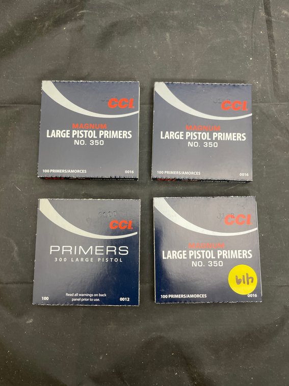 4 Pcs - CCI Large Pistol Primers - 1 Partial Box - 3 Full Boxes