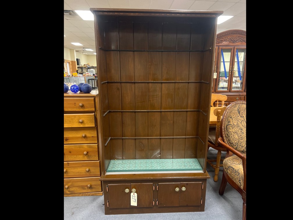 Wood/Glass Shelf Cabinet 40"L x 12"W x 71"H