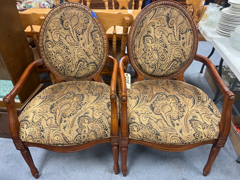2 - Wood/Upholstered Chairs