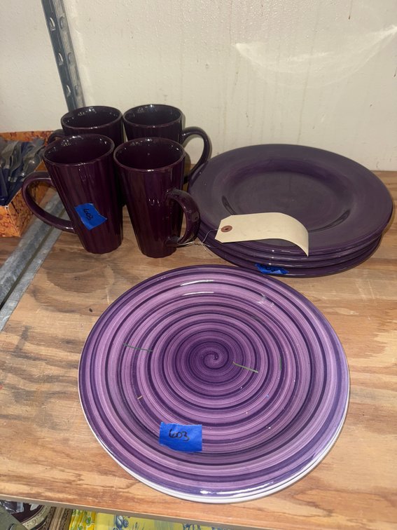 Purple Plates & Mugs