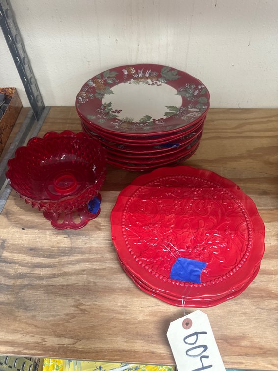Red Plates & Compote