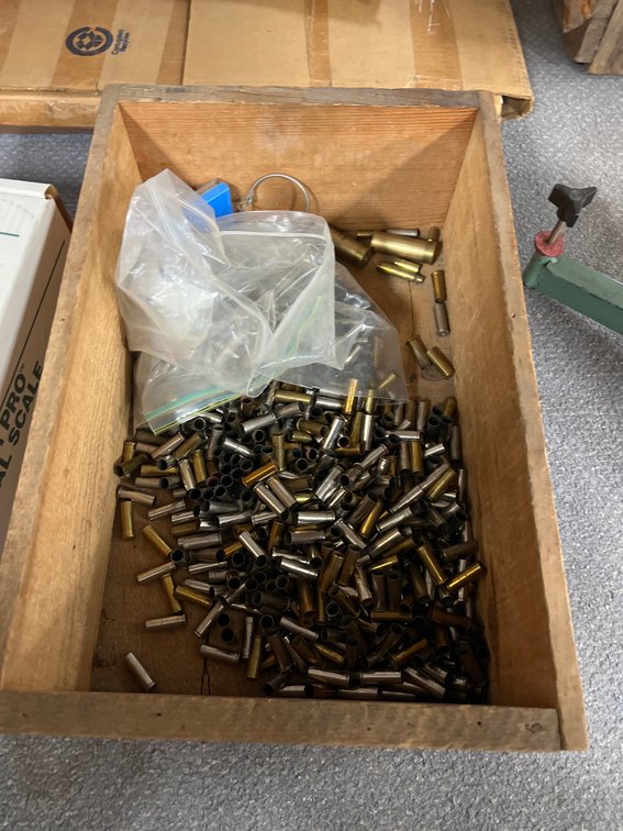 Wooden Ammo Box w/38 Spl Brass