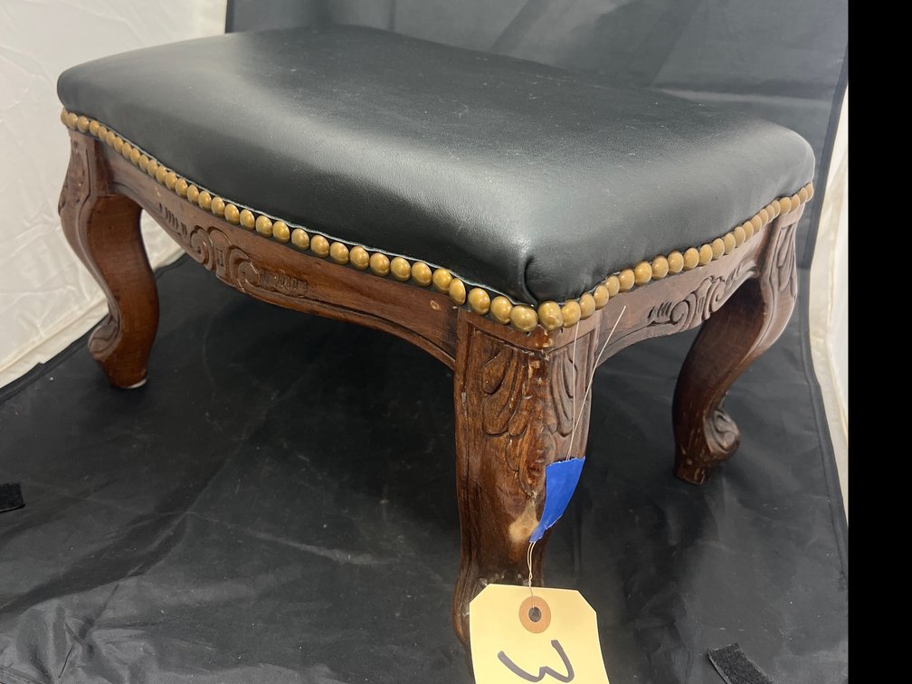 Wood Cushioned Foot Stool 15"L x 11"W x 10"H