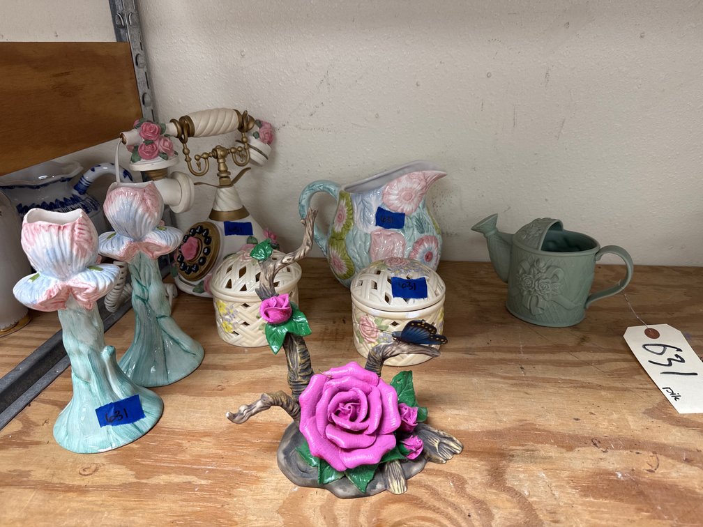 Candle Holders - Pitcher - Floral Telephone & More