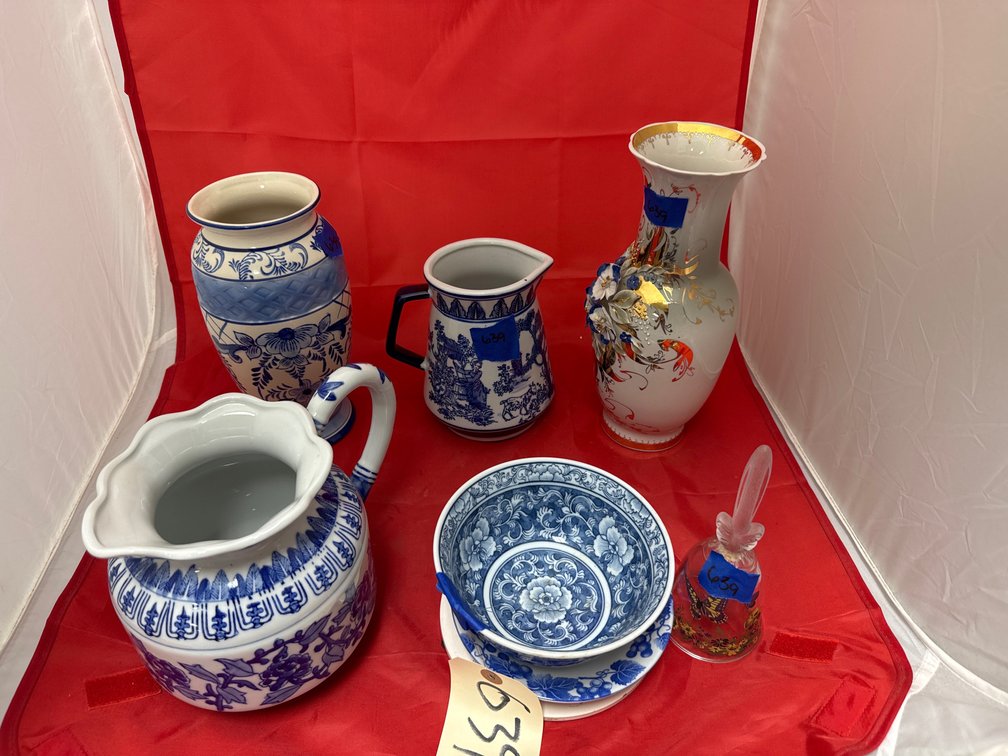 Blue Vases - Bowls - Pitcher