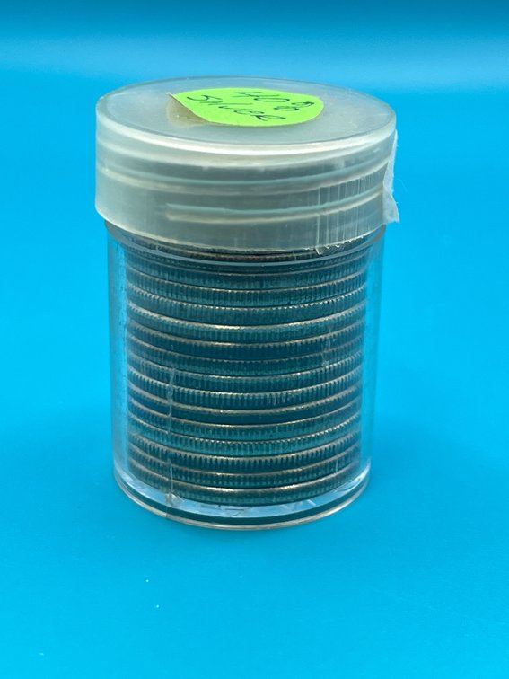 Tube of 40& Silver Kennedy Half Dollar Coins