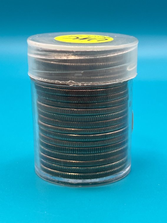 Tube of Uncirculated Kennedy Half Dollar Coins