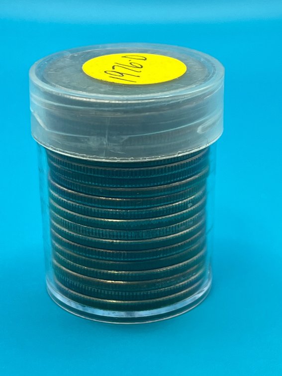 Tube of 1976D Kennedy Half Dollar Coins