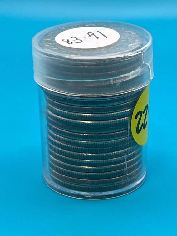 Tube of 1983-1991 Kennedy Half Dollar Coins