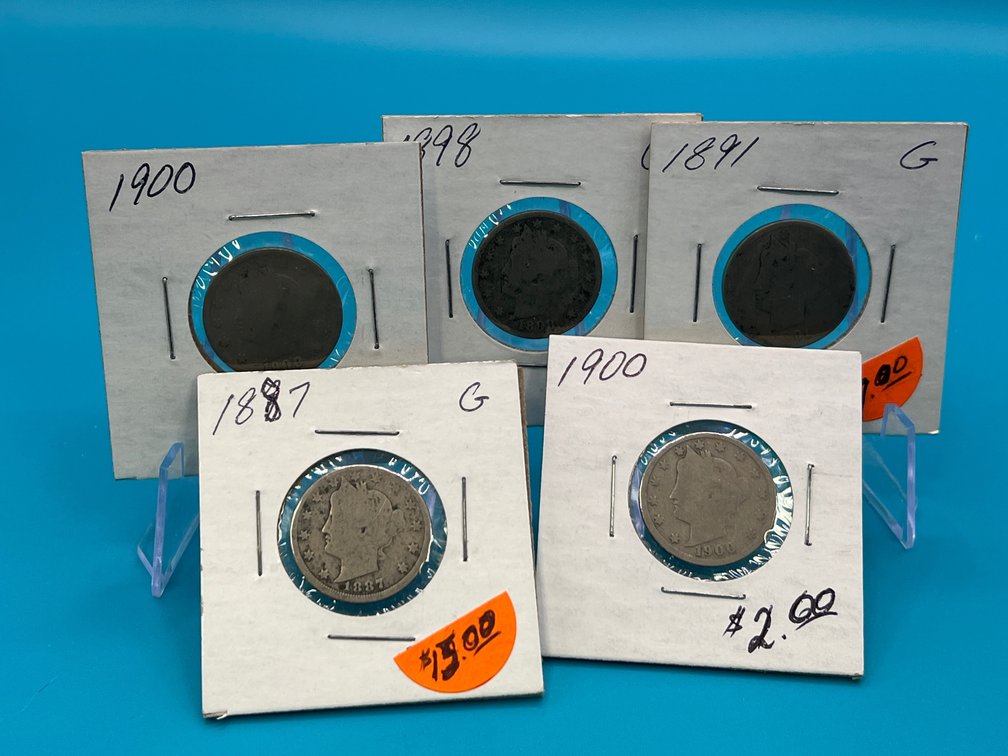 5 V Nickels - 1897 - 1891 - 1898 - 2 1900