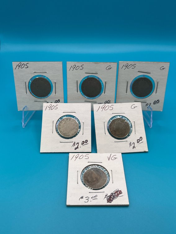 6 - 1905 V Nickels