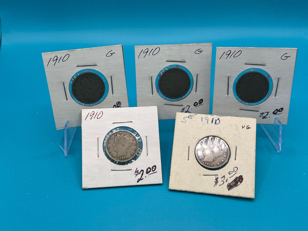 5 - 1910 V Nickels