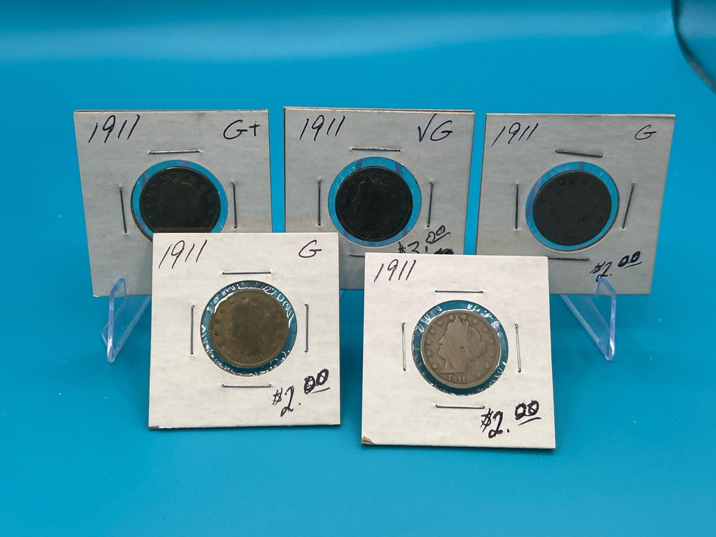 5 - 1911 V Nickels