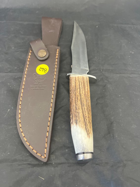 Hen & Rooster Fixed Blade Knife w/Leather Sheath