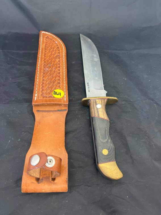Boneyard Knives Fixed Blade Knife w/Leather