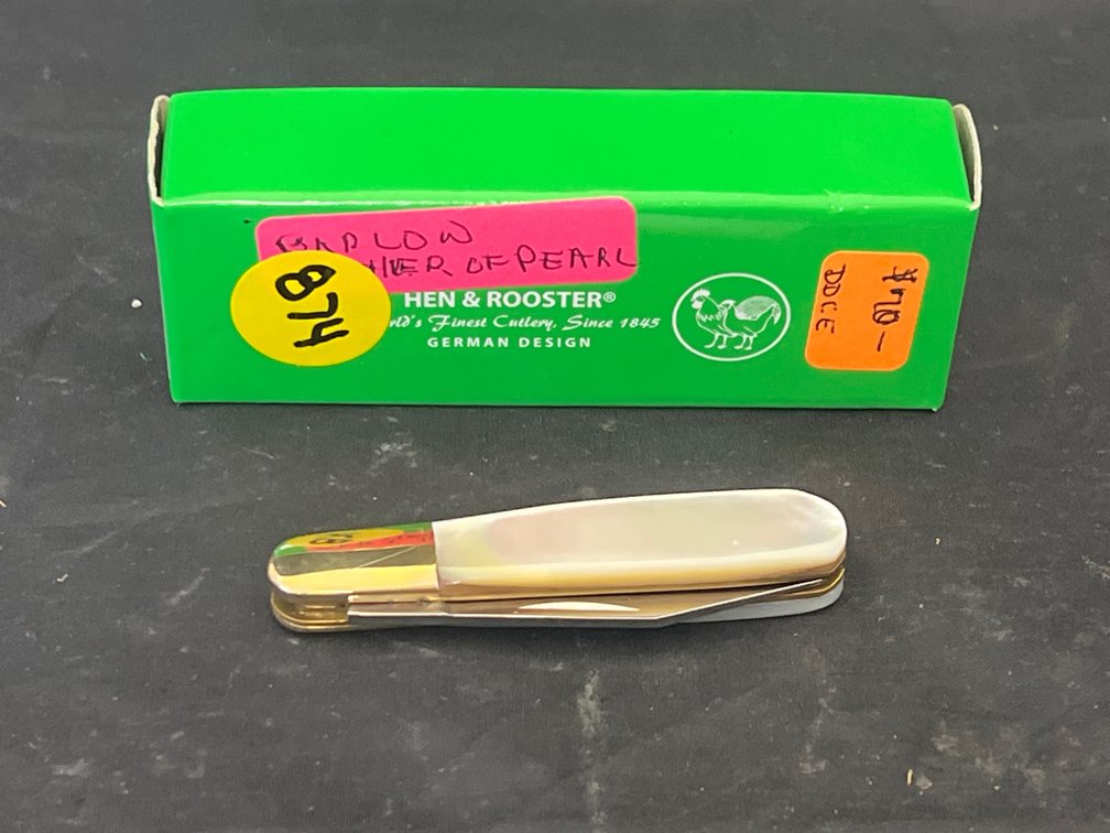 Hen & Rooster Barlow Knife w/Mother of Pearl
