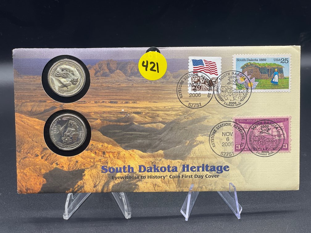 SOTH DAKOTA HERITAGE QUARTERS P&D AND STAMPS