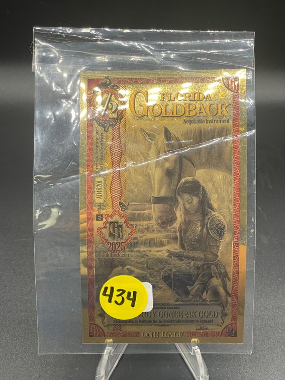 1/2 FLORIDA GOLDBACK 24K GOLD 2025