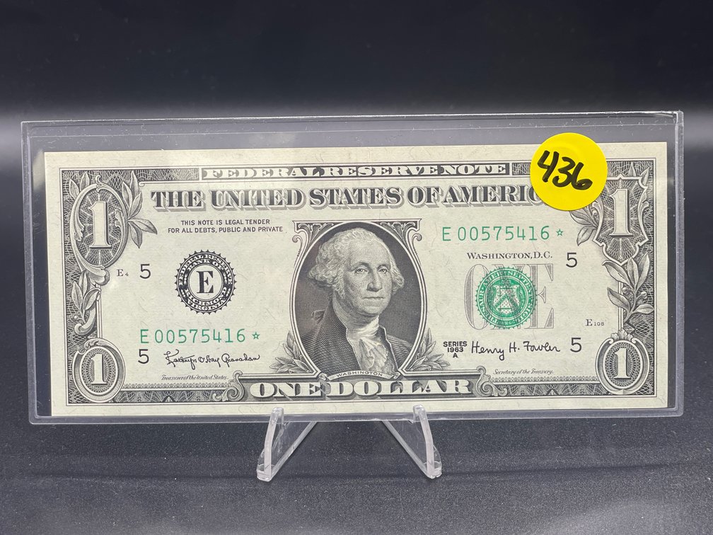 1963 1 DOLLAR STAR LOW SERIAL #