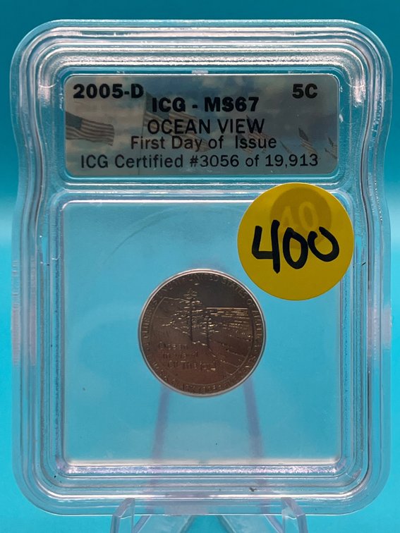 2005 D Nickel Ocean View ICG MS 67 First Day Of Issue
