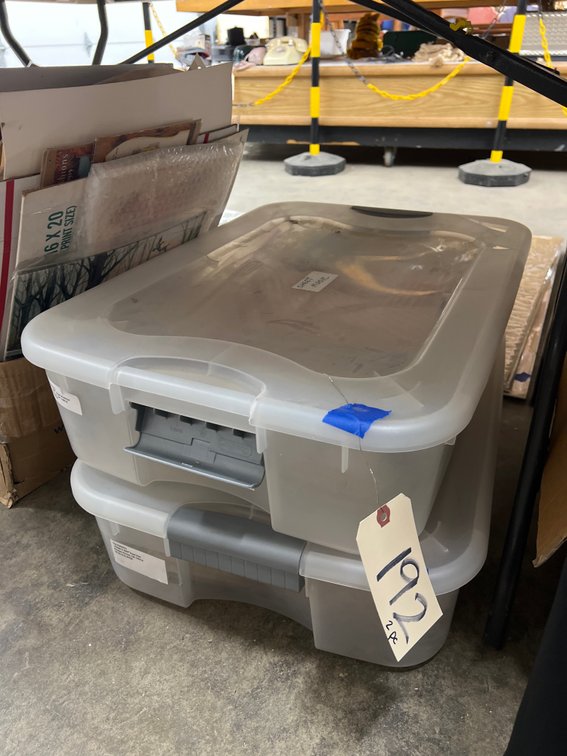2 Plastic Totes w/Lids & Sheet Music