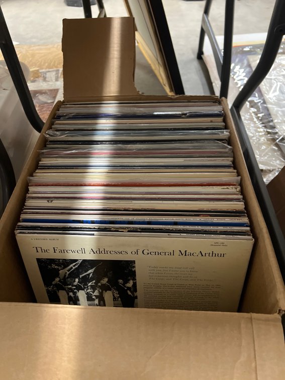 Box of Assorted Vinyl Records