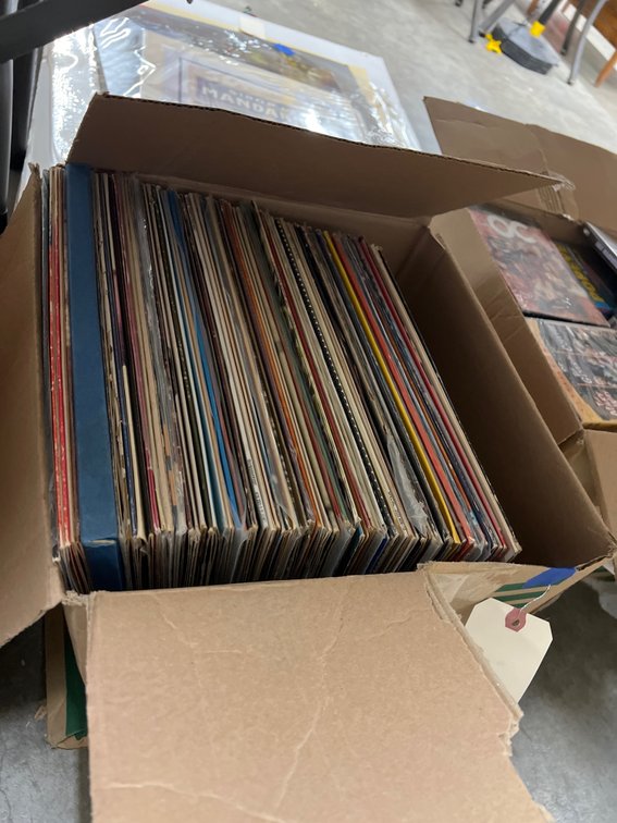Box of Assorted Vinyl Records