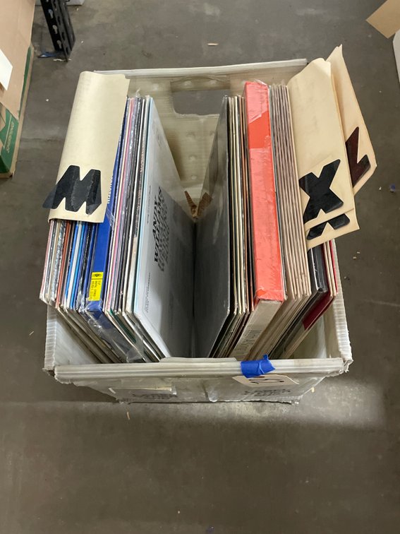 Assorted Vinyl Records in Mail Tub