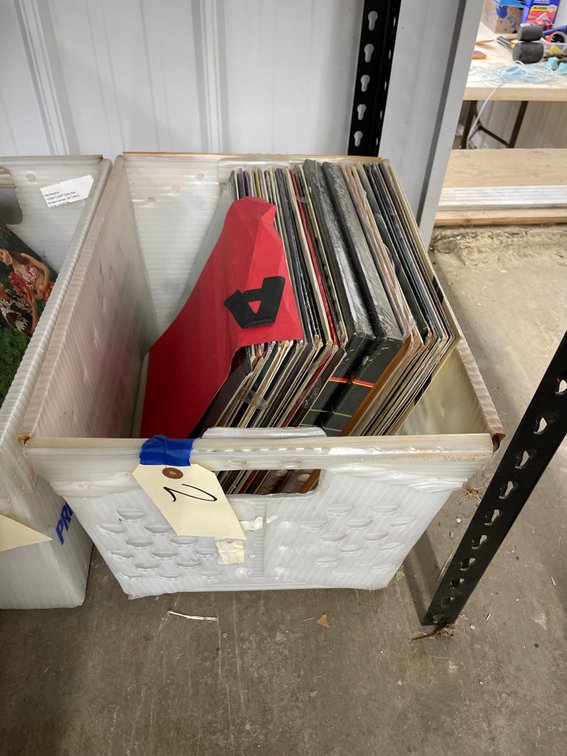 Assorted Vinyl Records in Mail Tub
