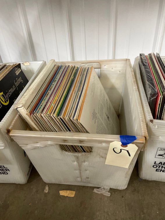 Assorted Vinyl Records in Mail Tub