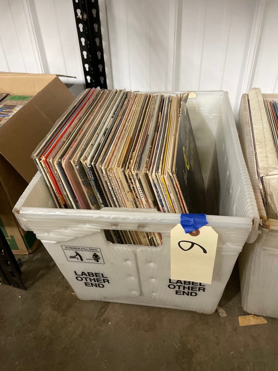 Assorted Vinyl Records in Mail Tub