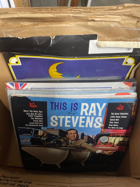 Box of Assorted Vinyl Records