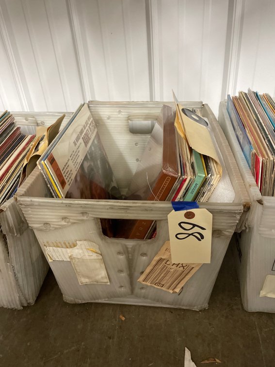 Assorted Vinyl Records in Mail Tub