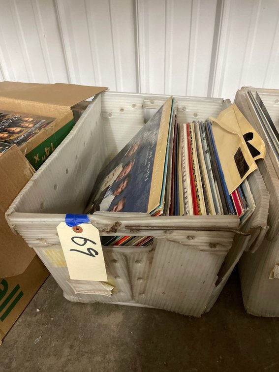 Assorted Vinyl Records in Mail Tub