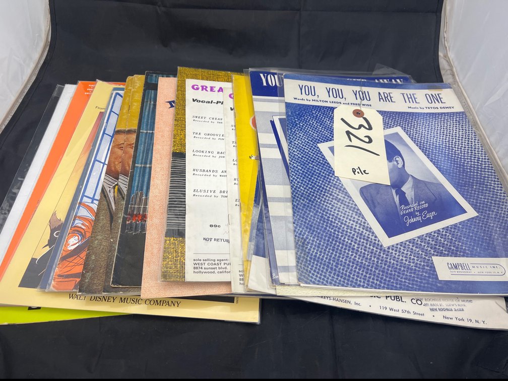 Stack of Assorted Sheet Music & Music Posters