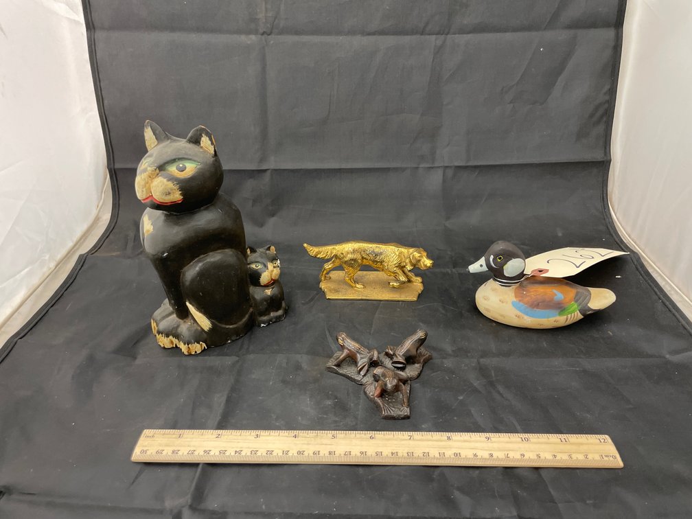 4 Pcs - Animal Figures - Wood - Metal & More