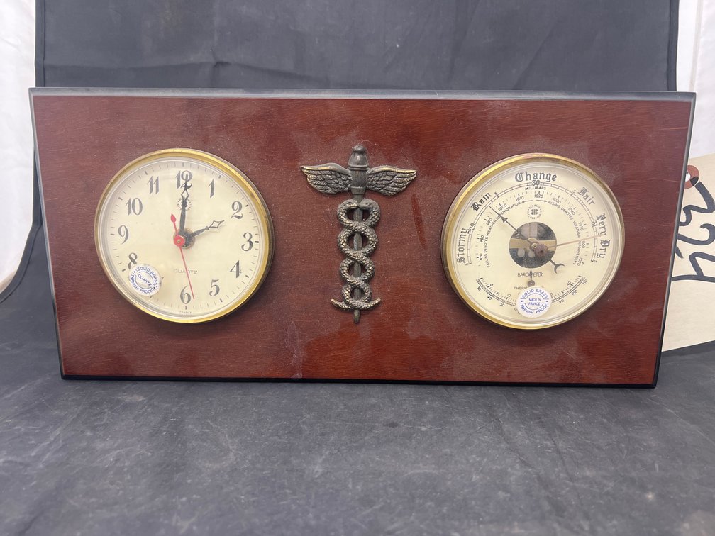Clock/Weather Gauge Plaque 14"x7"