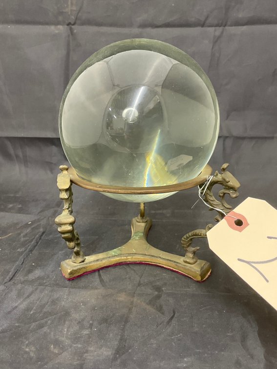 Clear Sphere on Metal Stand