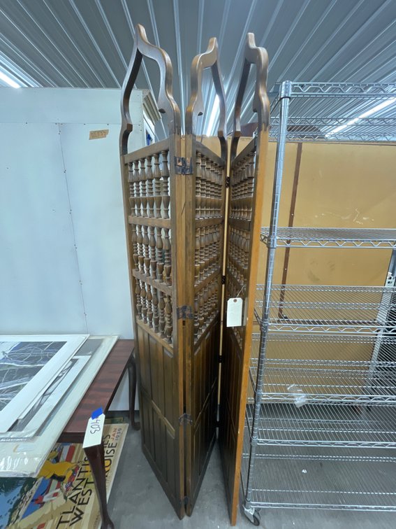 Wooden 4-Panel Room Divider 51"L x 85"H