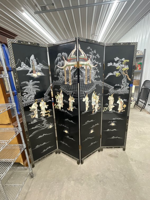4-Panel Oriental Themed Room Divider 72"L x "H
