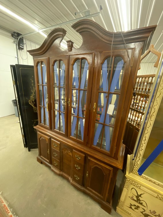 2 Pc Lighted China Hutch 58"L x 17"W x 84"H