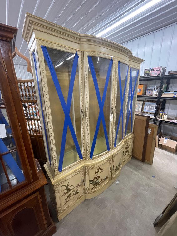 French Provencial/Oriental 2 Pc China Hutch - Lighted