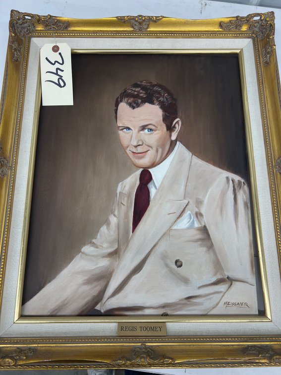 Framed Painted Portrait by Regis Toomey - As Is
