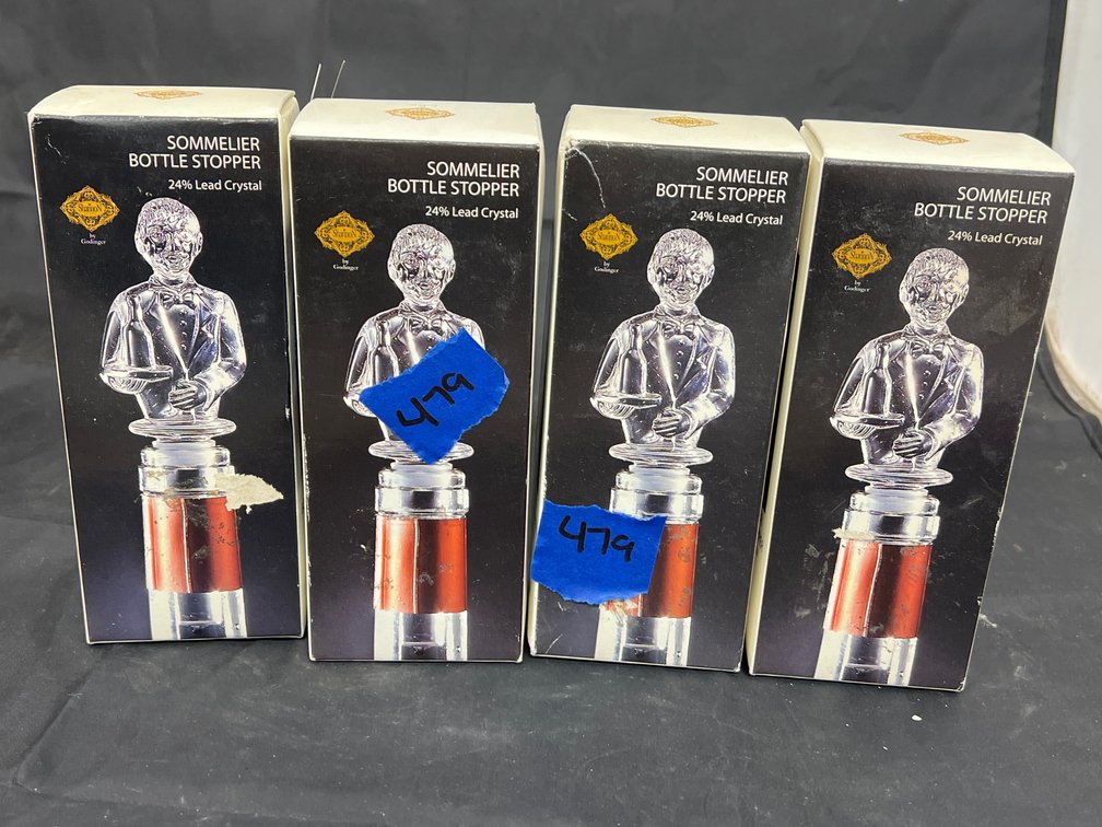 4 Pcs - Crystal Bottle Stoppers NIB