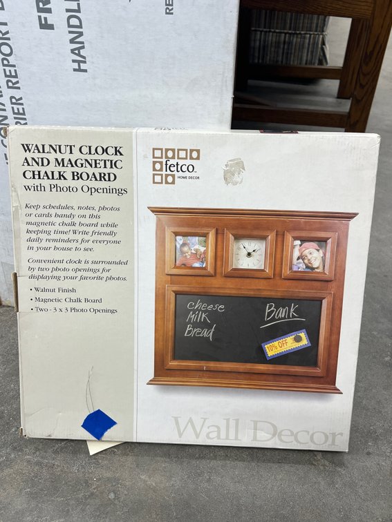 Walnut Clock & Magnetic Chalkboard in box