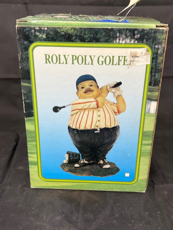 Roly Poly Golfer in box