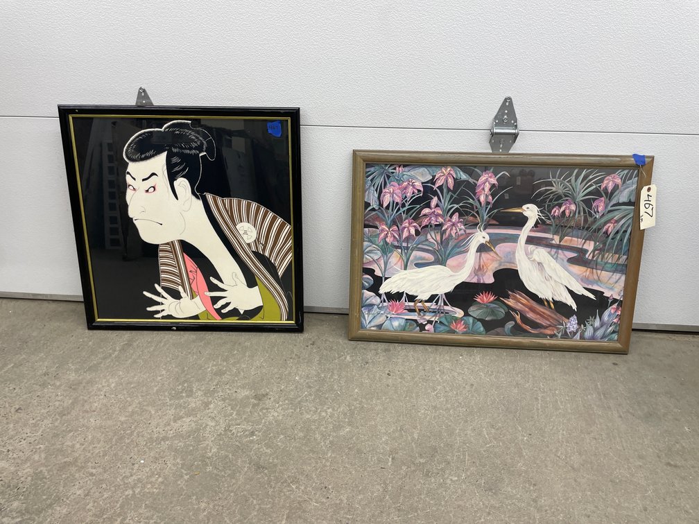 2 Pcs - Framed Wall Art - Oriental Themed